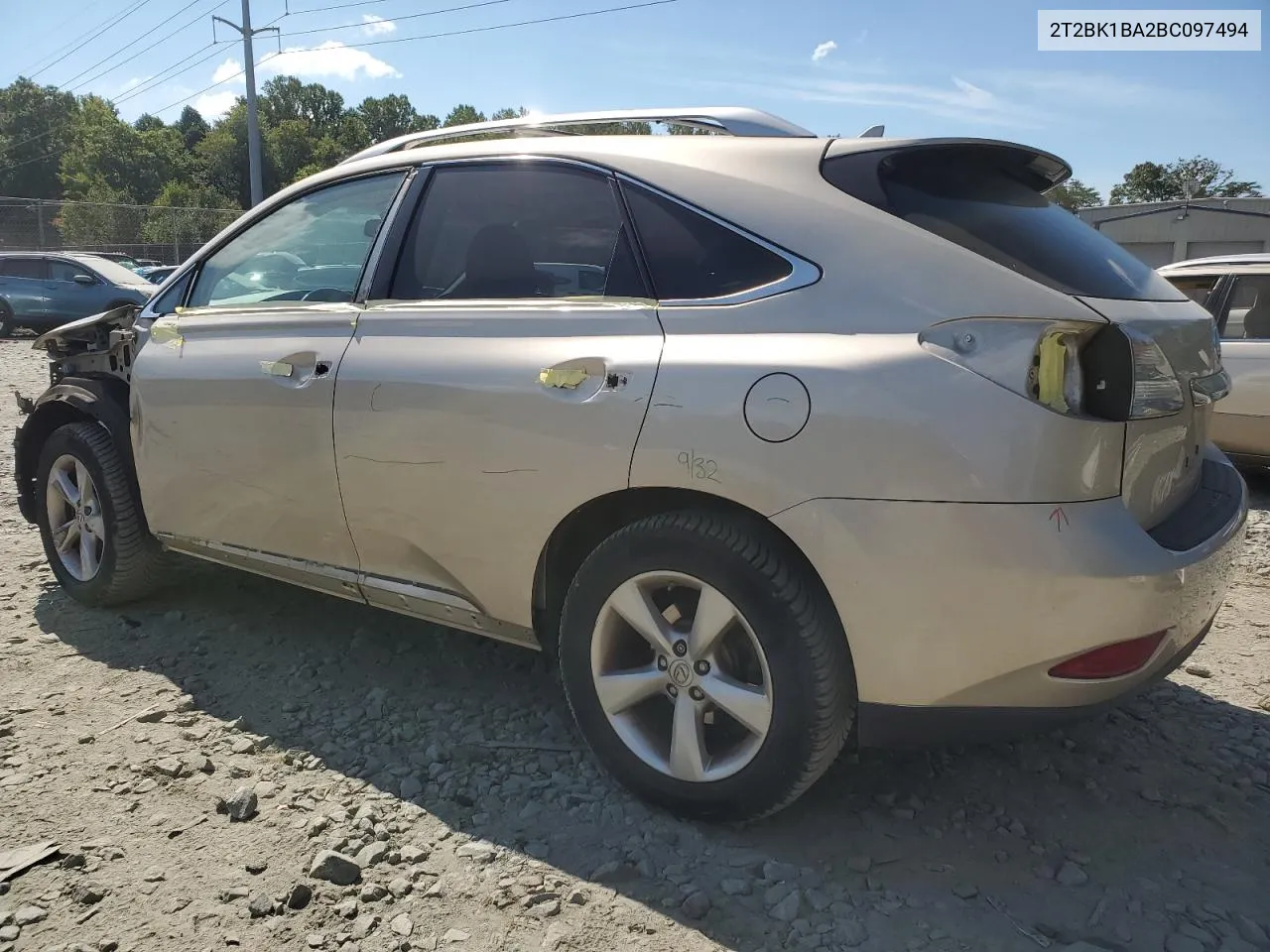 2011 Lexus Rx 350 VIN: 2T2BK1BA2BC097494 Lot: 71310344