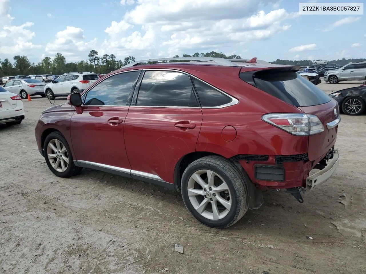 2011 Lexus Rx 350 VIN: 2T2ZK1BA3BC057827 Lot: 72404634