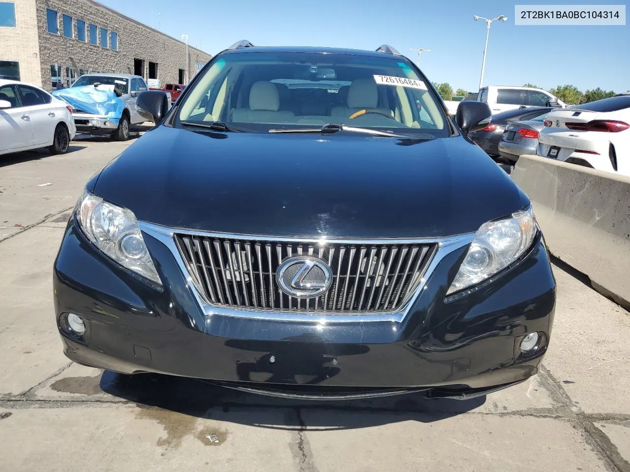 2011 Lexus Rx 350 VIN: 2T2BK1BA0BC104314 Lot: 72616484