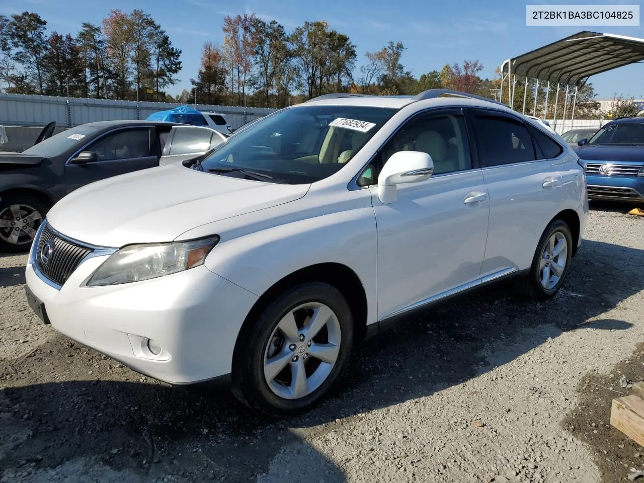 2011 Lexus Rx 350 VIN: 2T2BK1BA3BC104825 Lot: 77682934