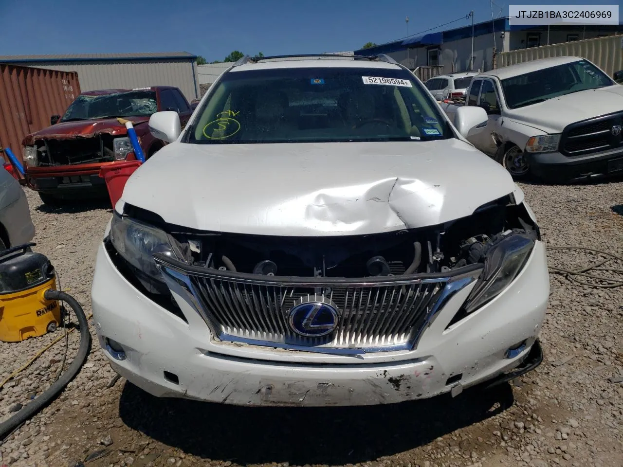 2012 Lexus Rx 450 VIN: JTJZB1BA3C2406969 Lot: 52196594