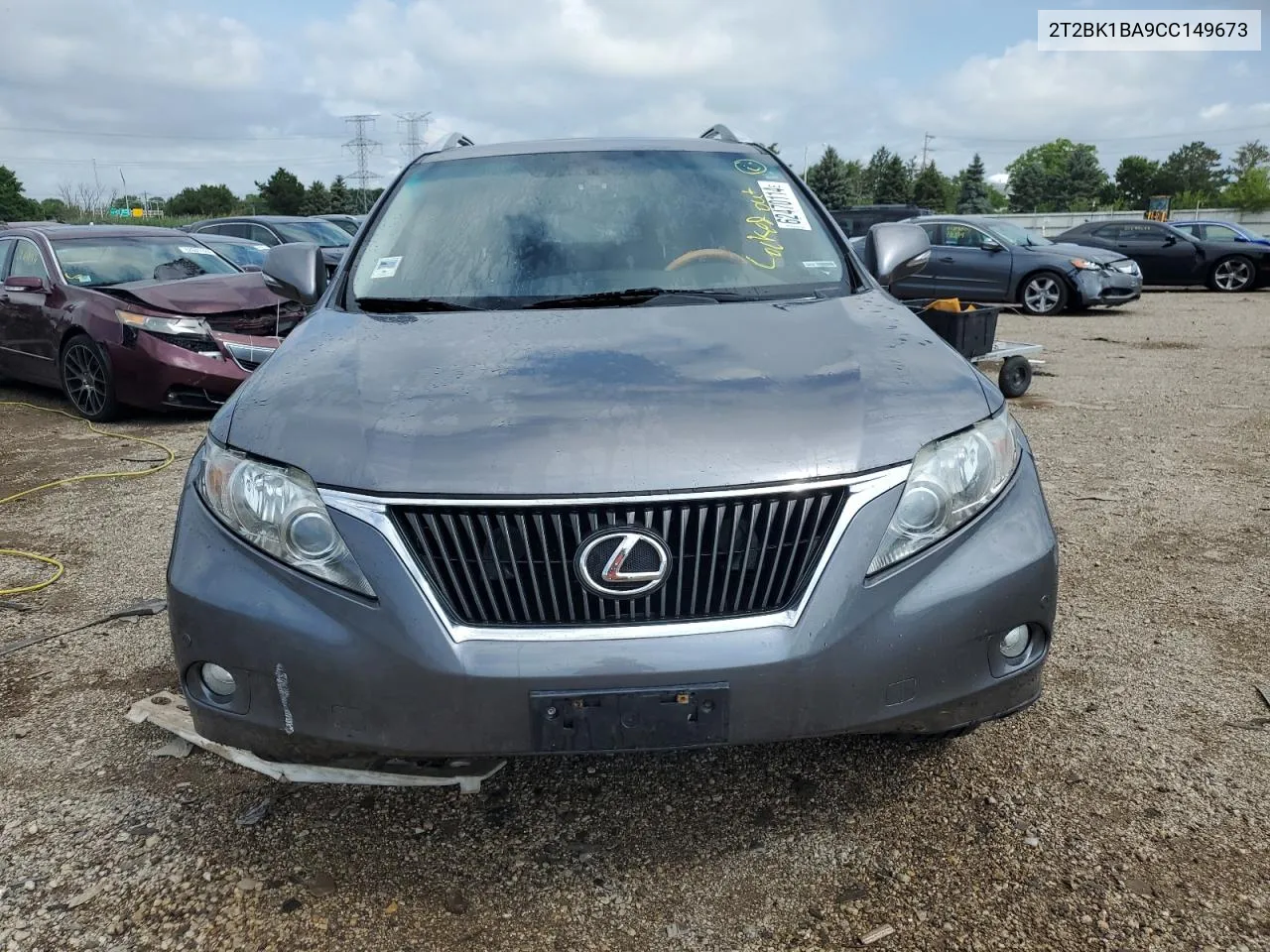 2012 Lexus Rx 350 VIN: 2T2BK1BA9CC149673 Lot: 62470114