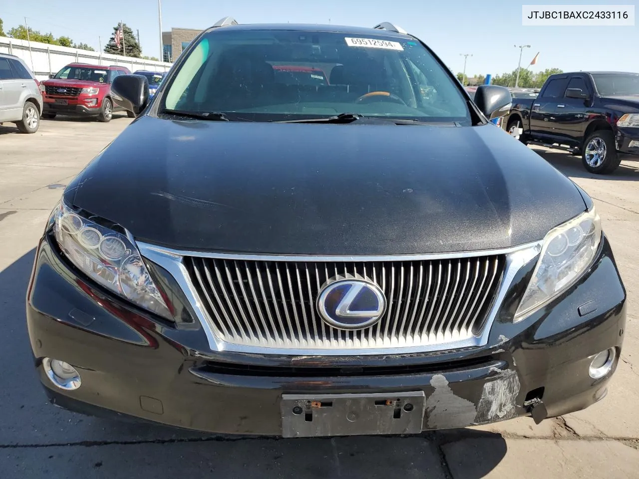 2012 Lexus Rx 450H VIN: JTJBC1BAXC2433116 Lot: 69512594