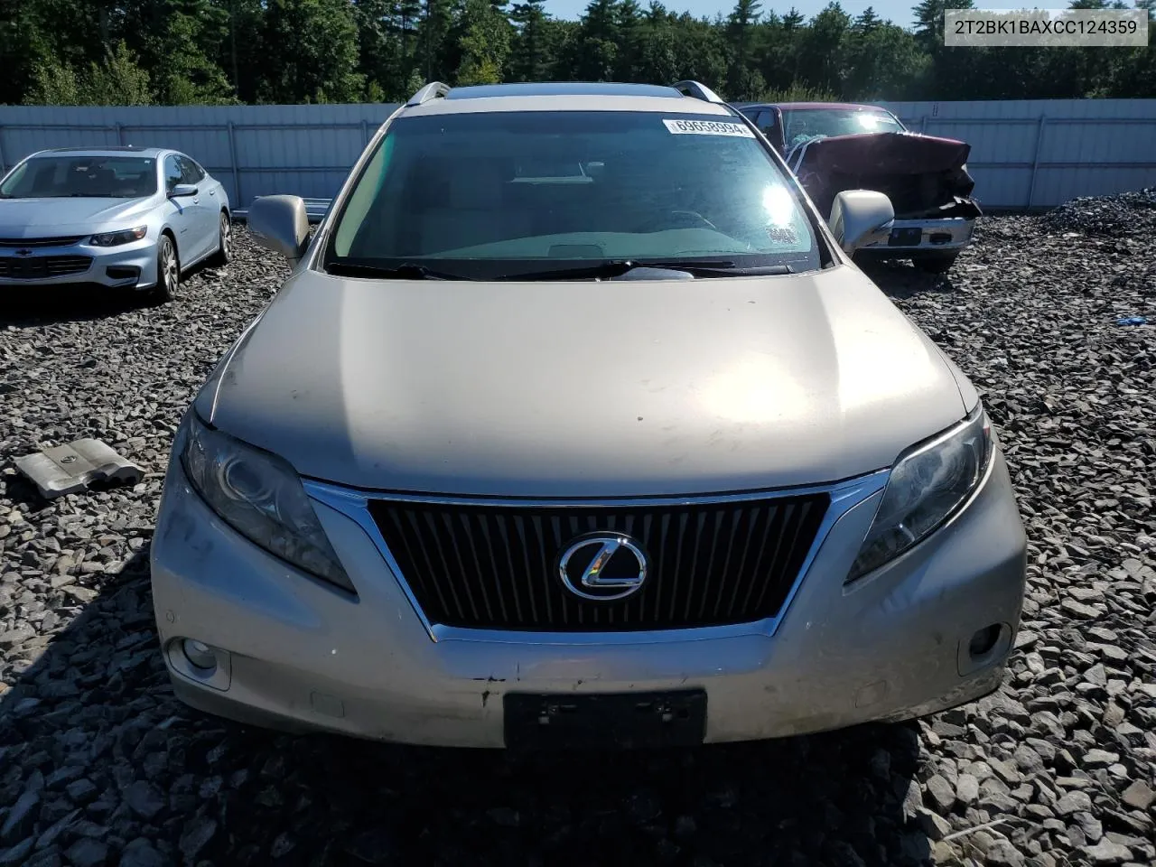 2012 Lexus Rx 350 VIN: 2T2BK1BAXCC124359 Lot: 69658994