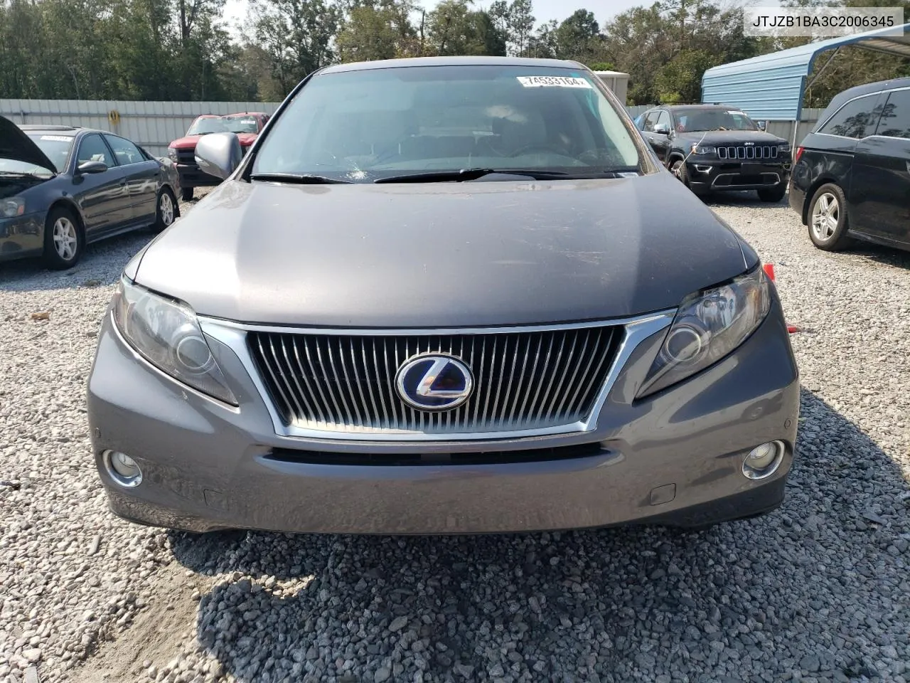 2012 Lexus Rx 450H VIN: JTJZB1BA3C2006345 Lot: 74533164