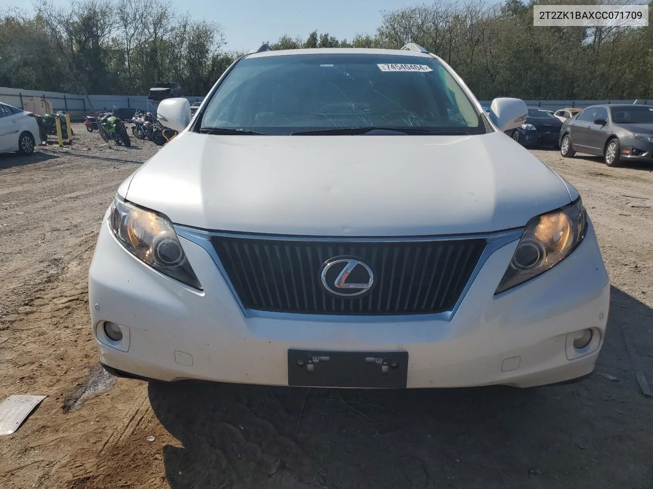 2012 Lexus Rx 350 VIN: 2T2ZK1BAXCC071709 Lot: 74540404