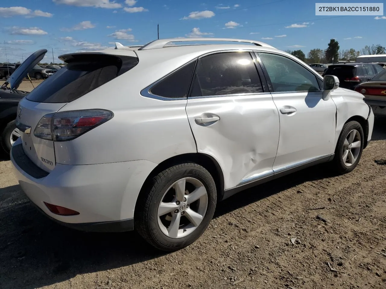 2012 Lexus Rx 350 VIN: 2T2BK1BA2CC151880 Lot: 74986844