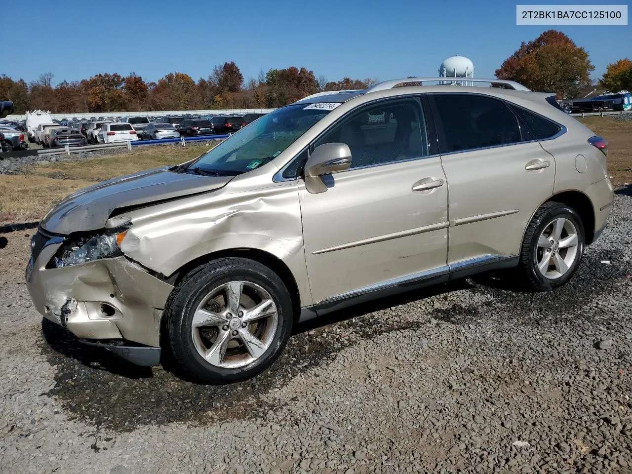 2012 Lexus Rx 350 VIN: 2T2BK1BA7CC125100 Lot: 76492214