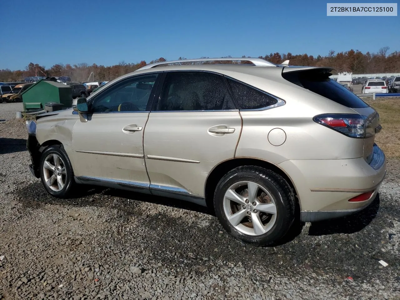 2012 Lexus Rx 350 VIN: 2T2BK1BA7CC125100 Lot: 76492214