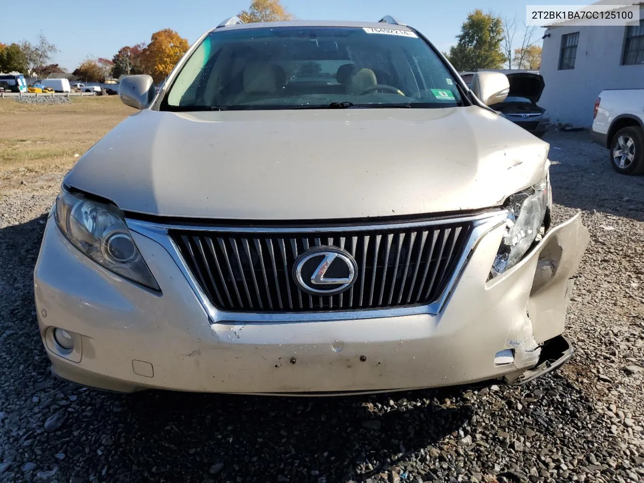 2012 Lexus Rx 350 VIN: 2T2BK1BA7CC125100 Lot: 76492214