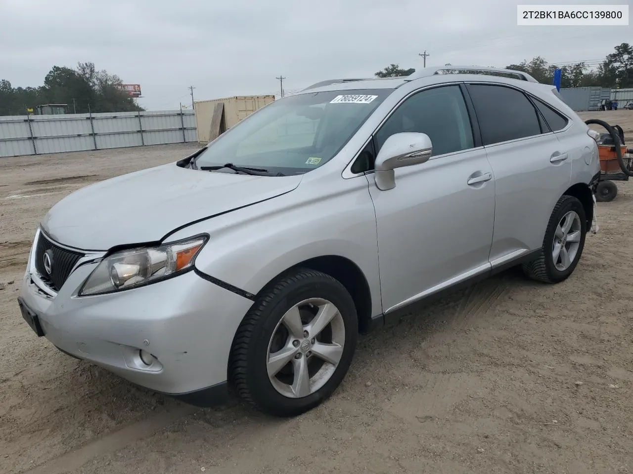 2012 Lexus Rx 350 VIN: 2T2BK1BA6CC139800 Lot: 78059124