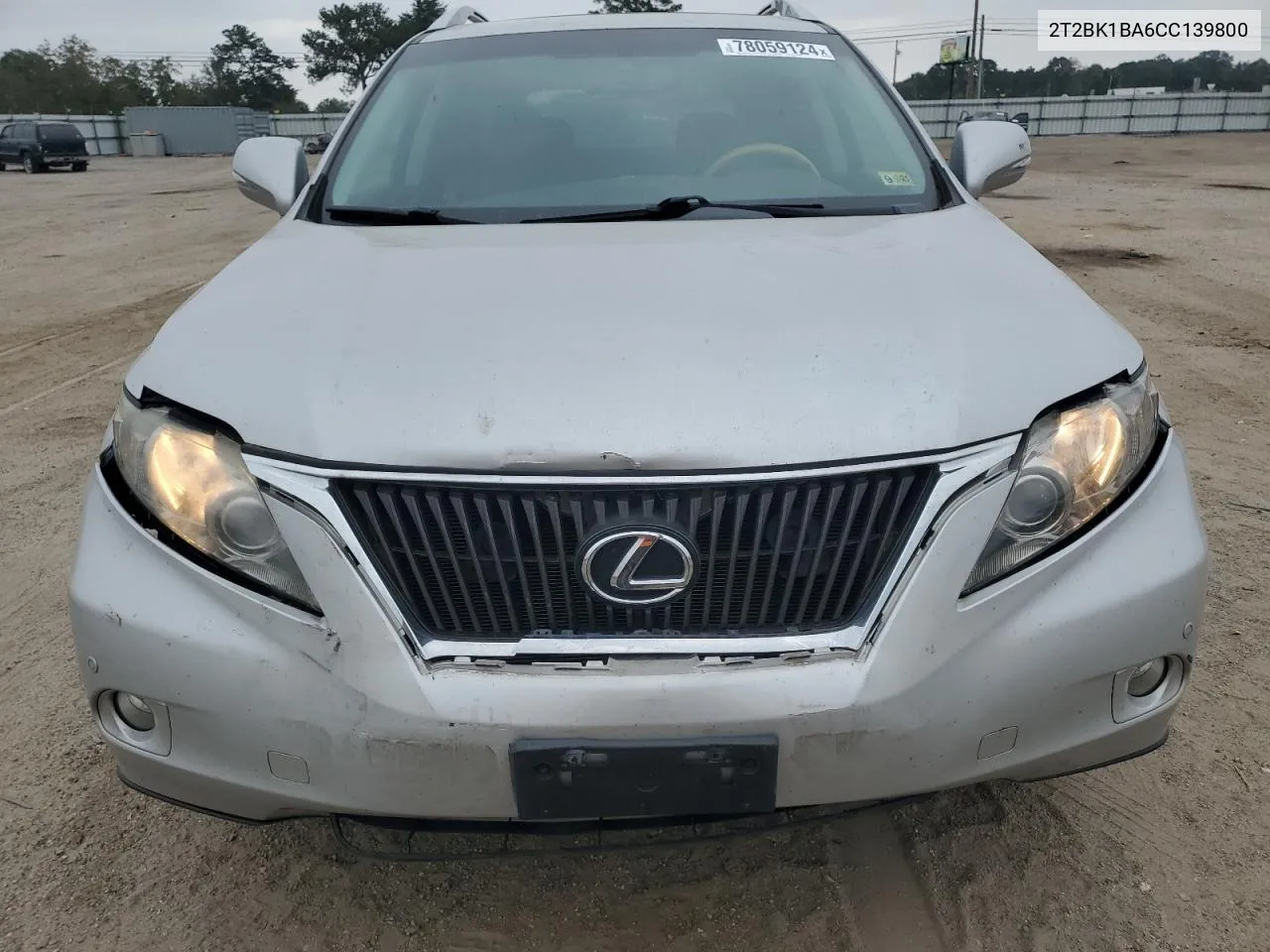 2012 Lexus Rx 350 VIN: 2T2BK1BA6CC139800 Lot: 78059124