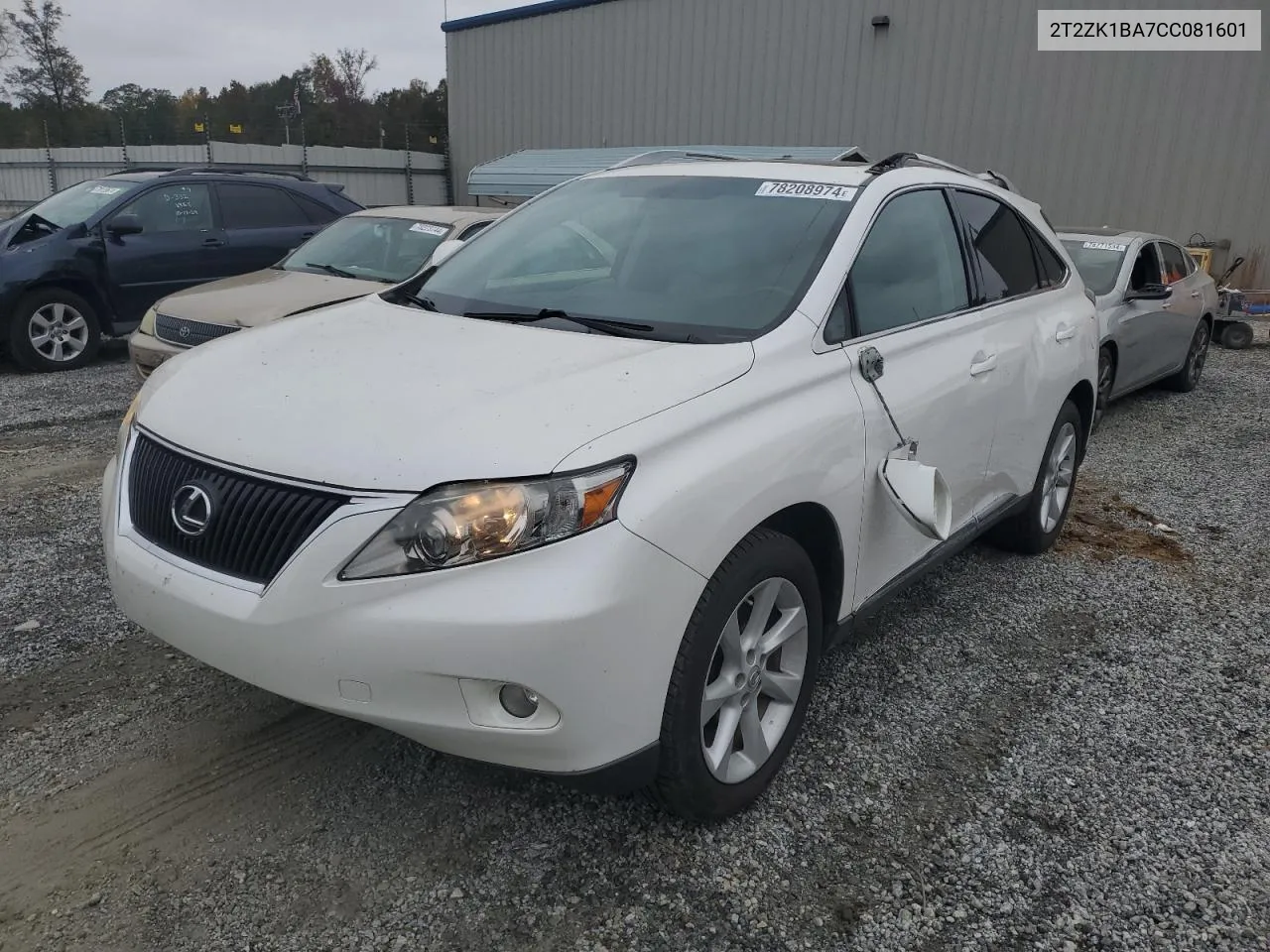 2012 Lexus Rx 350 VIN: 2T2ZK1BA7CC081601 Lot: 78208974