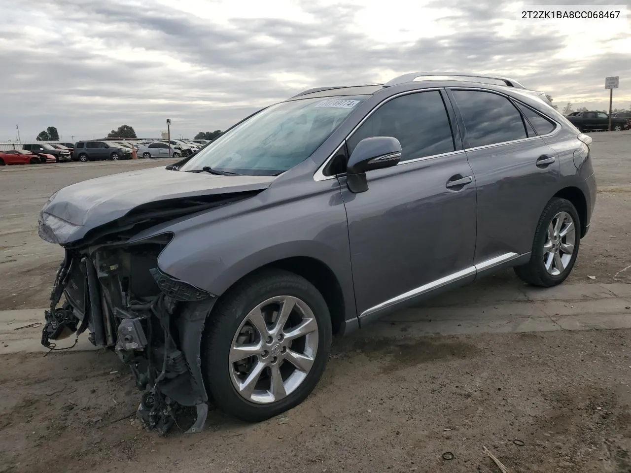 2012 Lexus Rx 350 VIN: 2T2ZK1BA8CC068467 Lot: 78749774