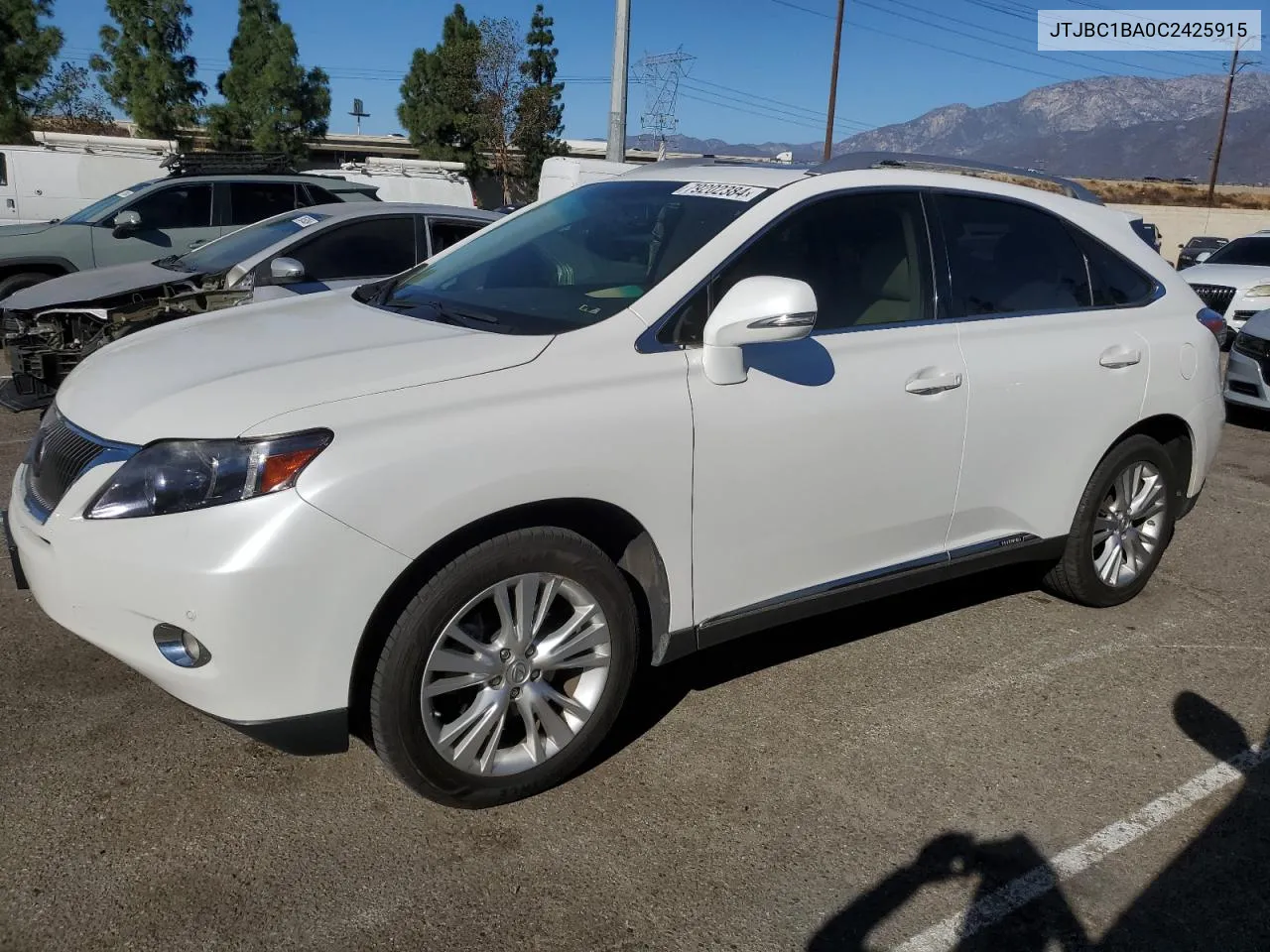 2012 Lexus Rx 450H VIN: JTJBC1BA0C2425915 Lot: 79202384