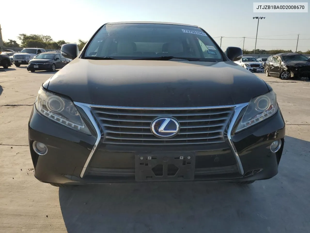 2013 Lexus Rx 450H VIN: JTJZB1BA0D2008670 Lot: 73755154