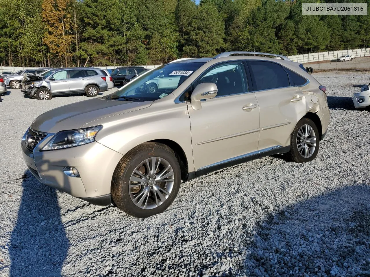 2013 Lexus Rx 450H VIN: JTJBC1BA7D2061316 Lot: 75011934