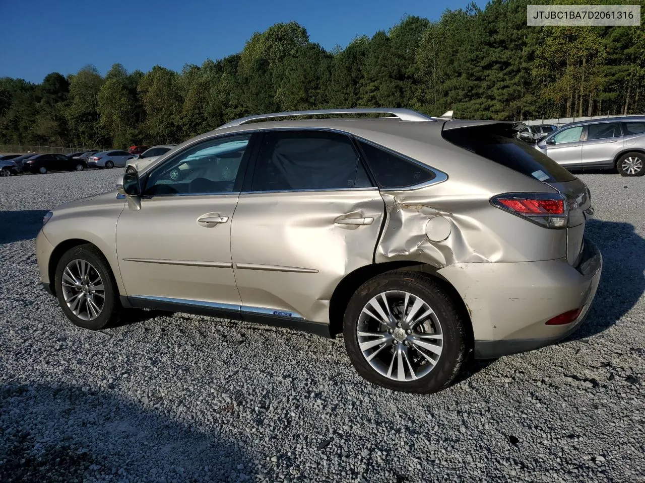 2013 Lexus Rx 450H VIN: JTJBC1BA7D2061316 Lot: 75011934