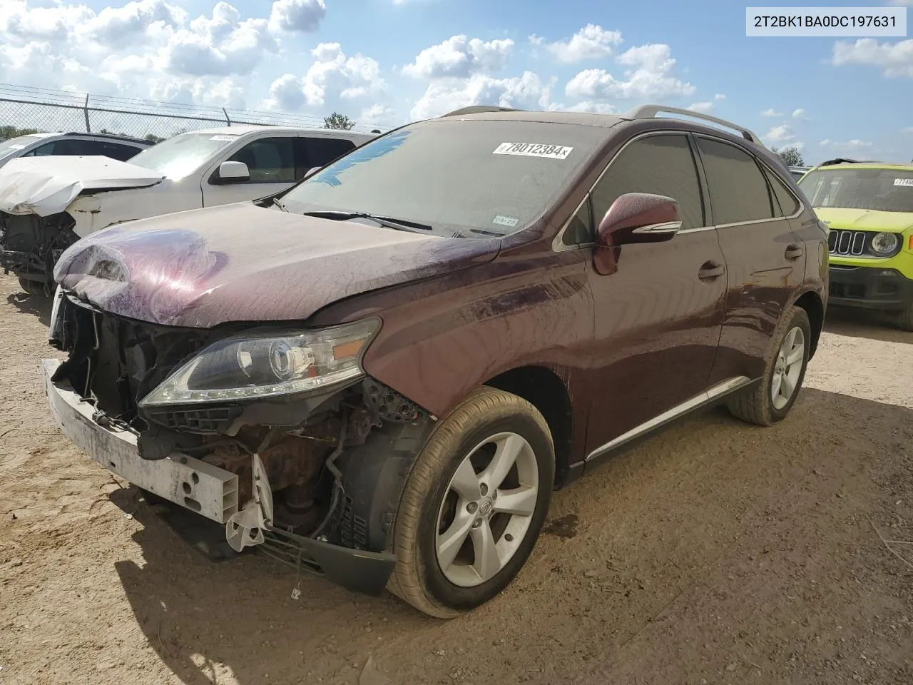 2013 Lexus Rx 350 Base VIN: 2T2BK1BA0DC197631 Lot: 78012384