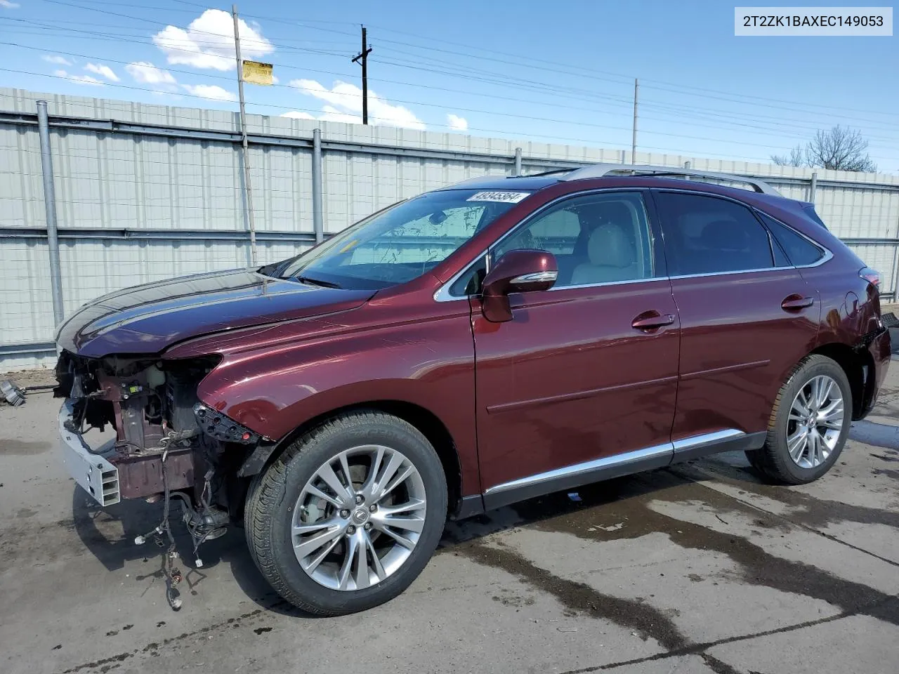 2014 Lexus Rx 350 VIN: 2T2ZK1BAXEC149053 Lot: 49345364