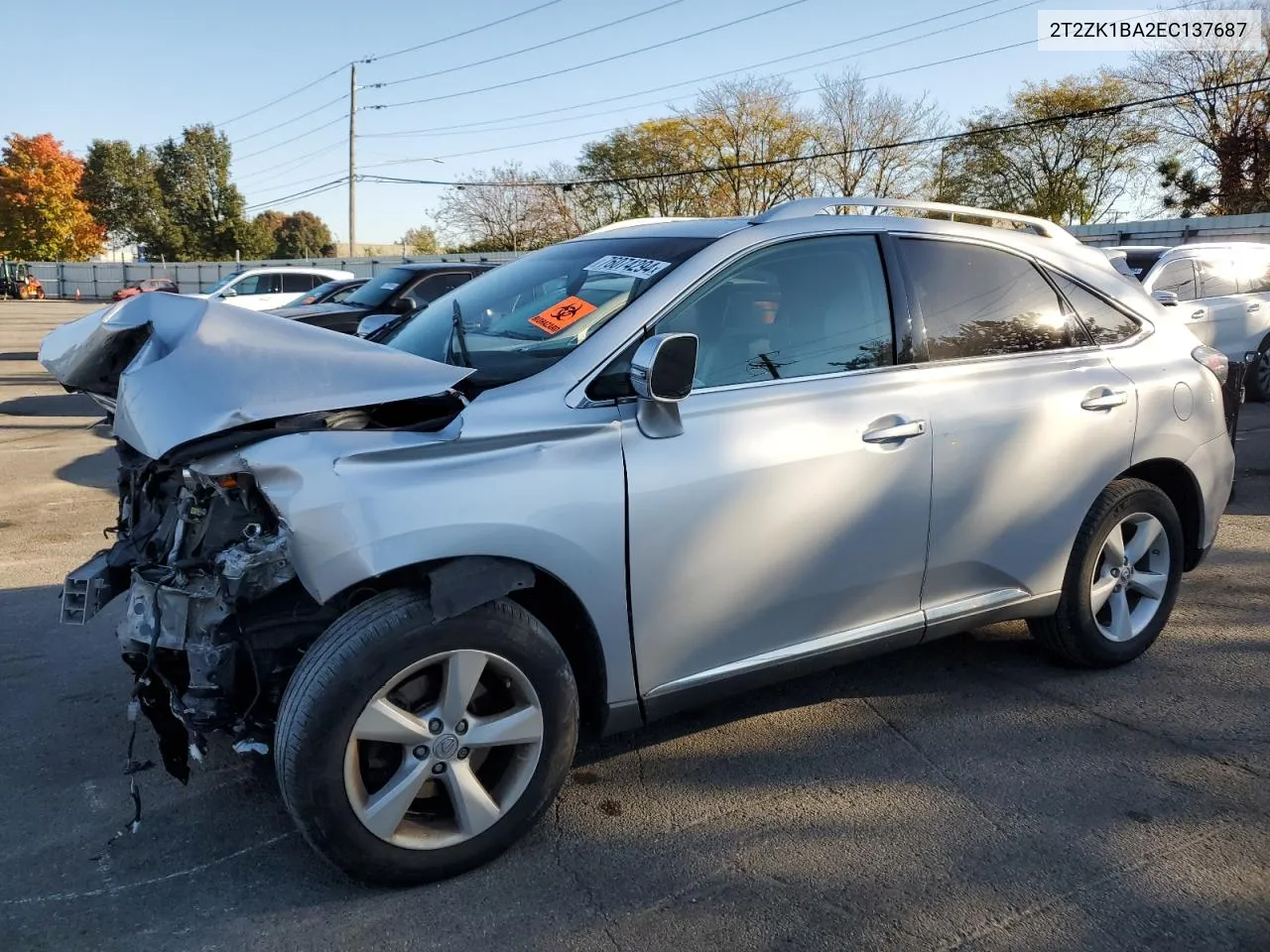 2014 Lexus Rx 350 VIN: 2T2ZK1BA2EC137687 Lot: 76074294