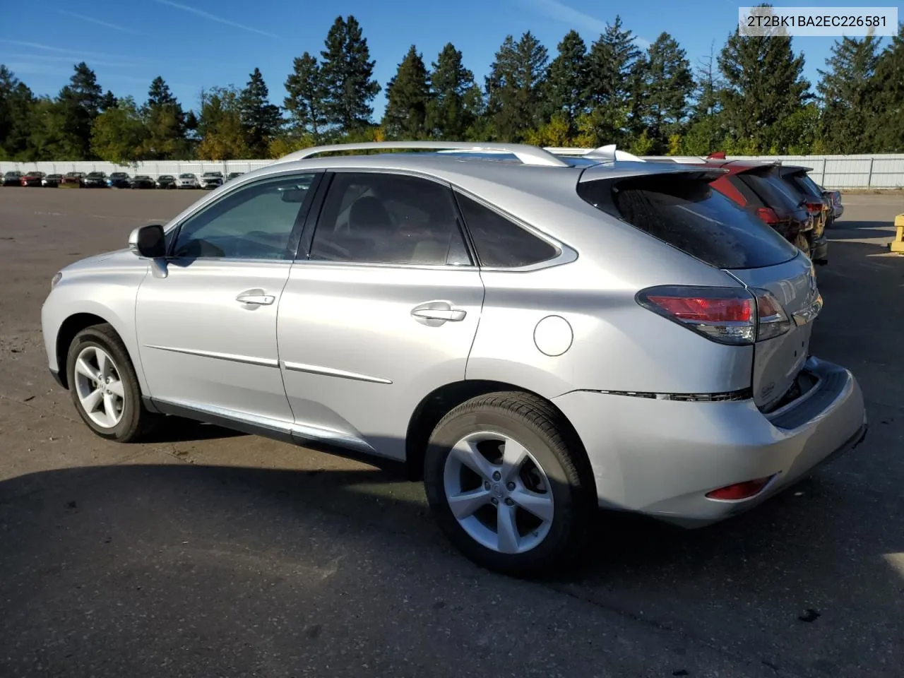 2014 Lexus Rx 350 Base VIN: 2T2BK1BA2EC226581 Lot: 76305574