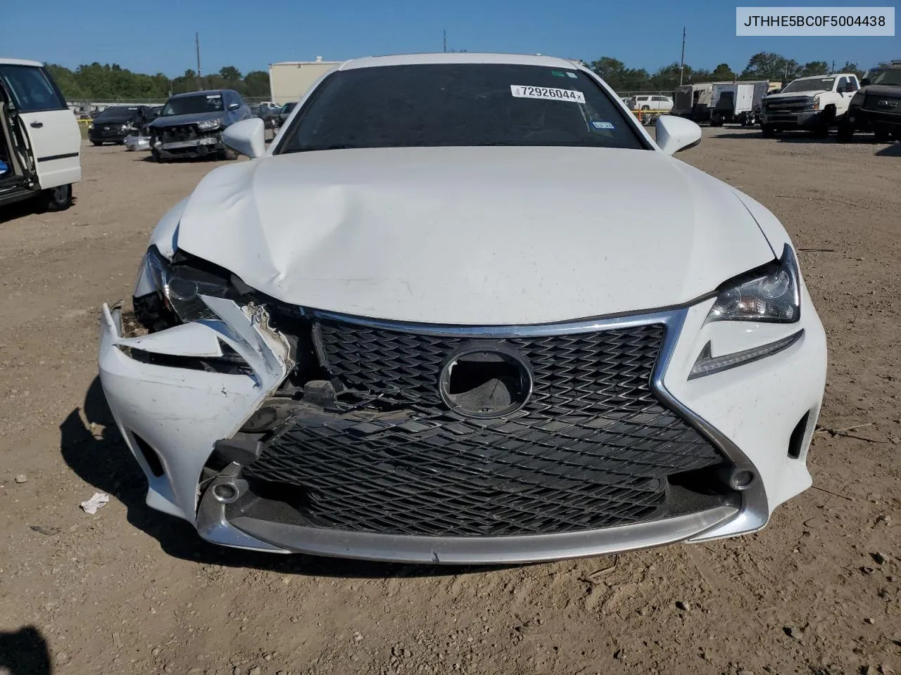 2015 Lexus Rc 350 VIN: JTHHE5BC0F5004438 Lot: 72926044