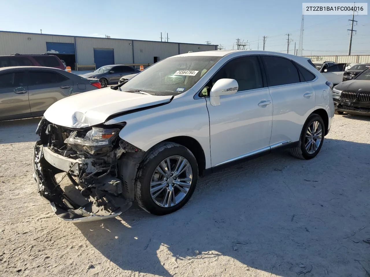 2015 Lexus Rx 450H VIN: 2T2ZB1BA1FC004016 Lot: 74564794