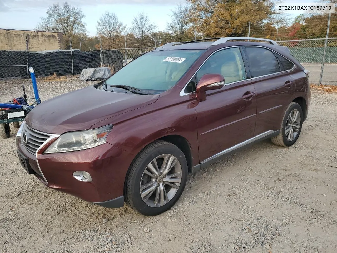 2015 Lexus Rx 350 VIN: 2T2ZK1BAXFC187710 Lot: 77109984