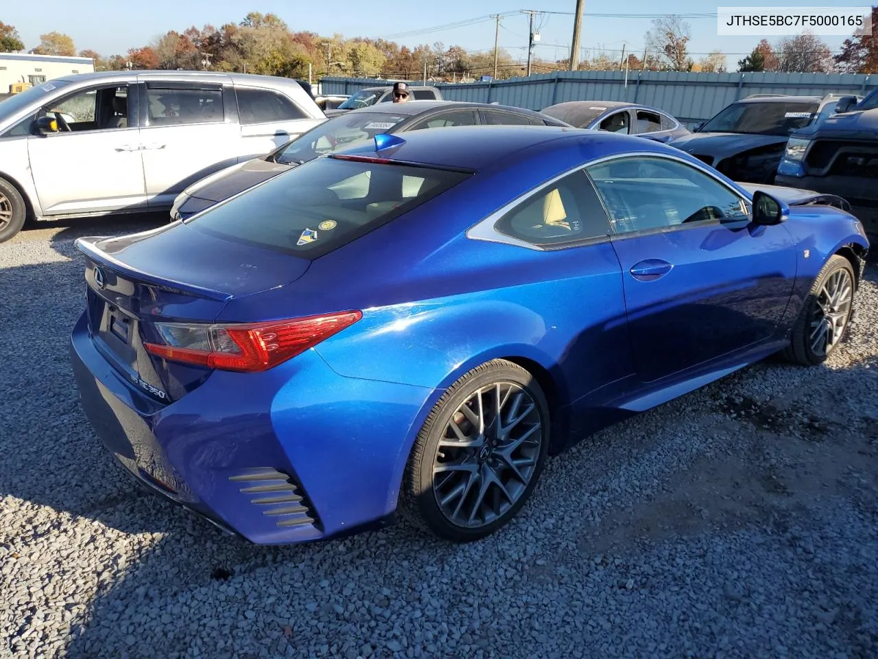 2015 Lexus Rc 350 VIN: JTHSE5BC7F5000165 Lot: 77470704