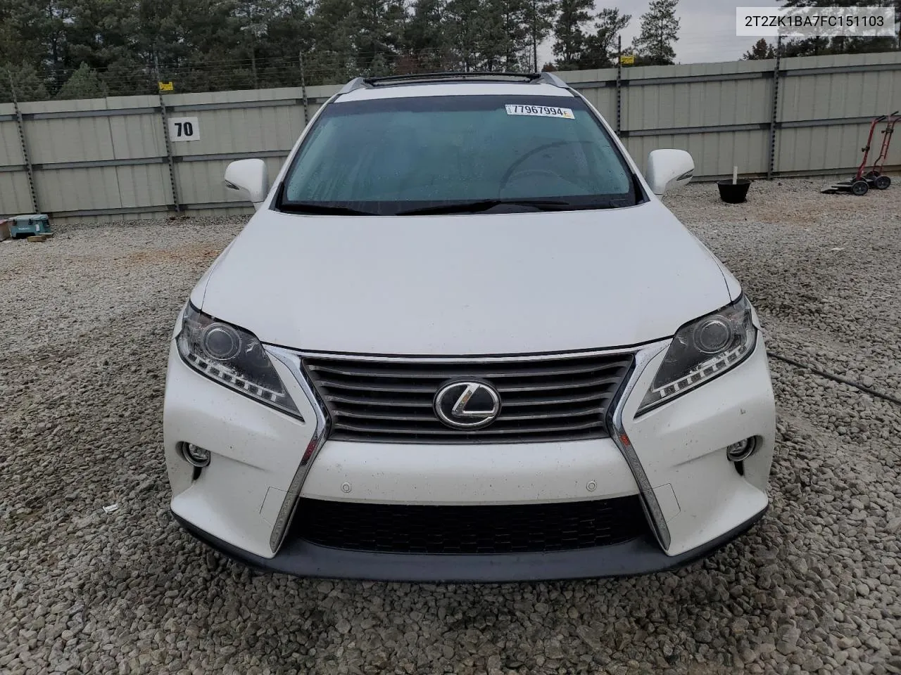 2015 Lexus Rx 350 VIN: 2T2ZK1BA7FC151103 Lot: 77967994