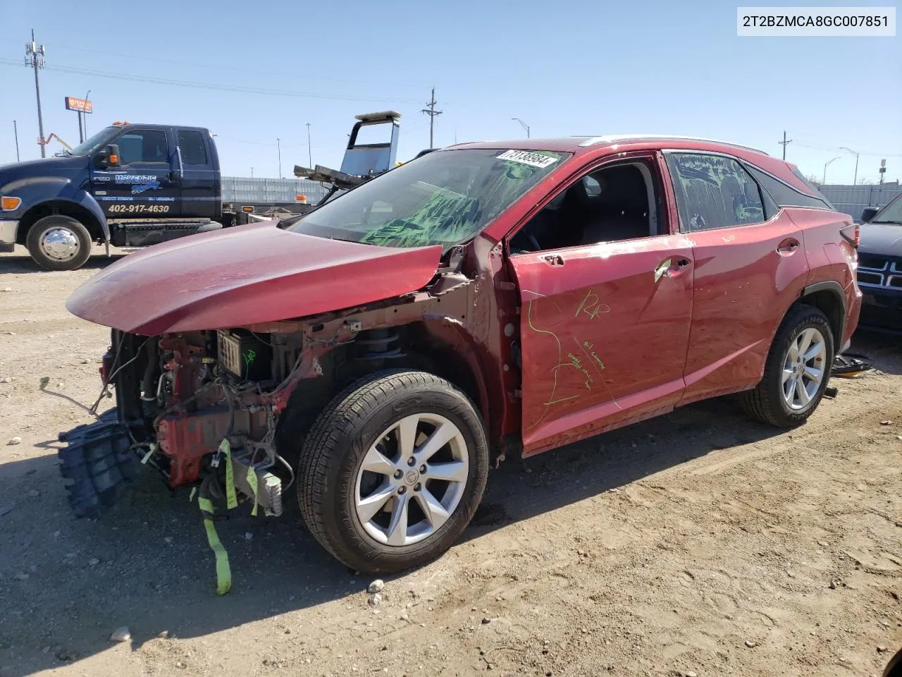 2T2BZMCA8GC007851 2016 Lexus Rx 350 Base