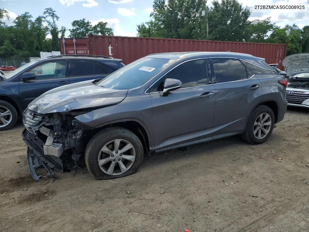 2016 Lexus Rx 350 Base VIN: 2T2BZMCA5GC008925 Lot: 73360094