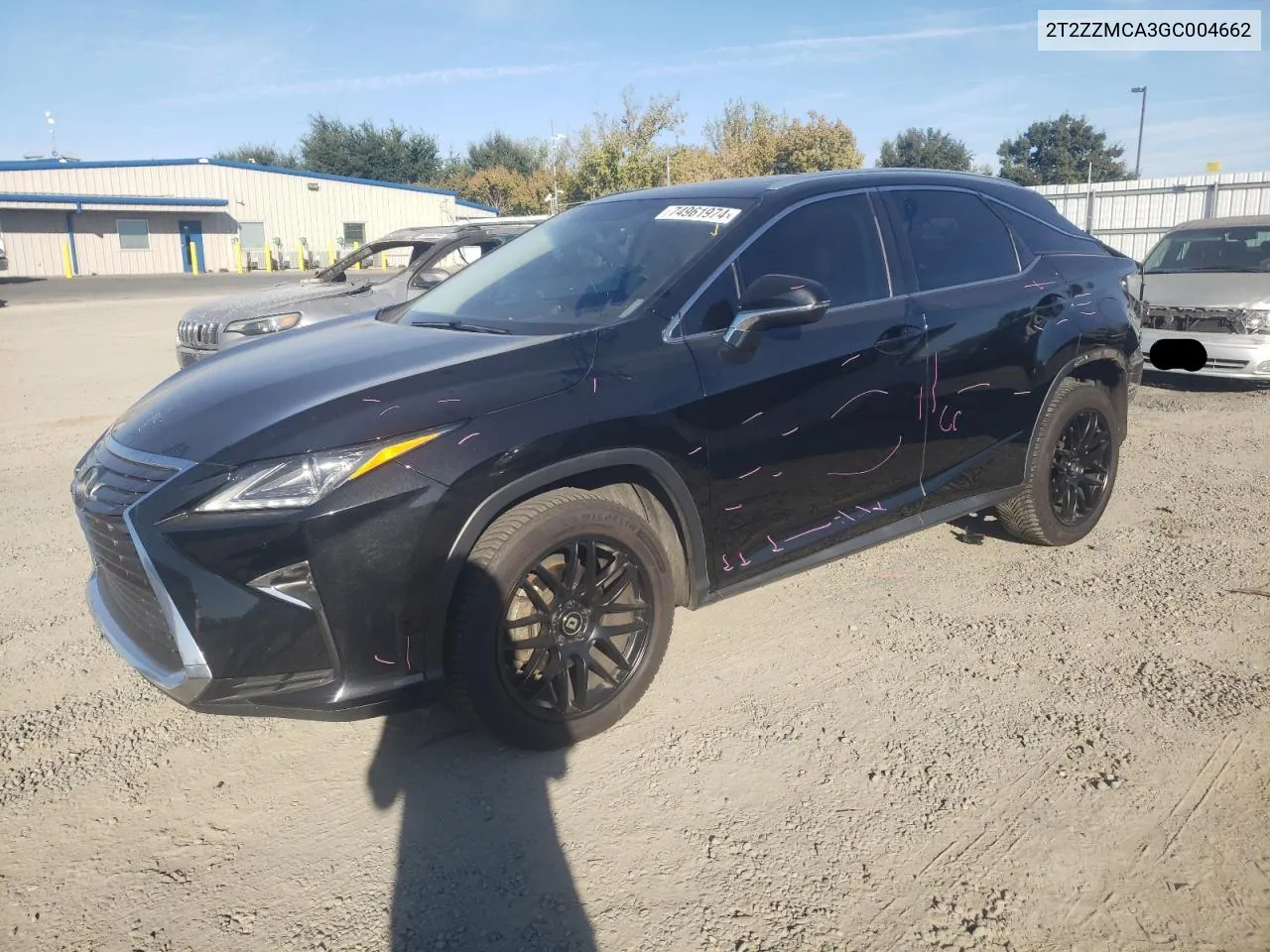 2016 Lexus Rx 350 VIN: 2T2ZZMCA3GC004662 Lot: 74961974