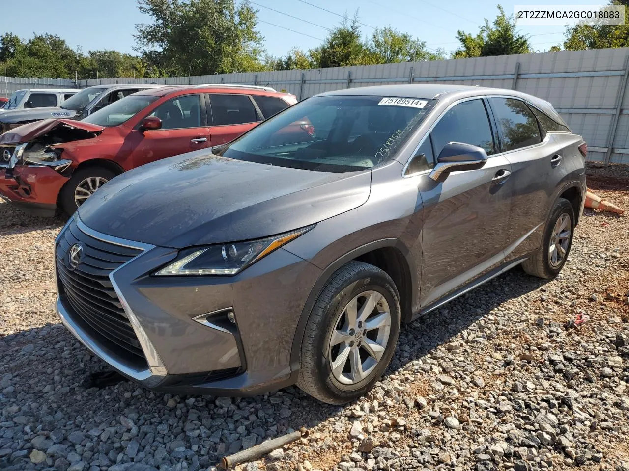 2016 Lexus Rx 350 VIN: 2T2ZZMCA2GC018083 Lot: 75189514