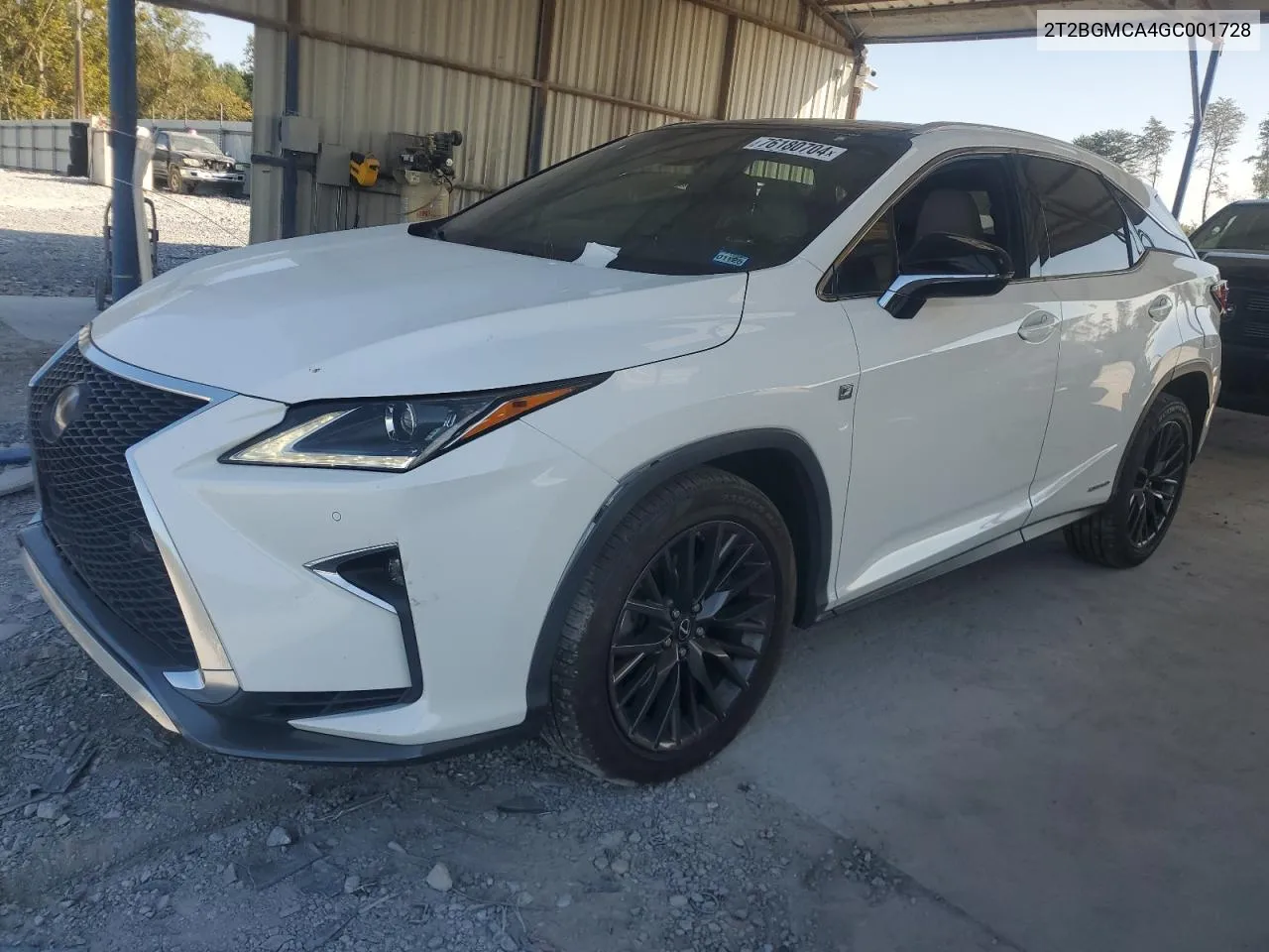 2016 Lexus Rx 450H Base VIN: 2T2BGMCA4GC001728 Lot: 76180704