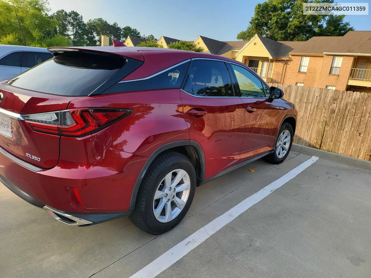 2016 Lexus Rx 350 VIN: 2T2ZZMCA4GC011359 Lot: 77123734