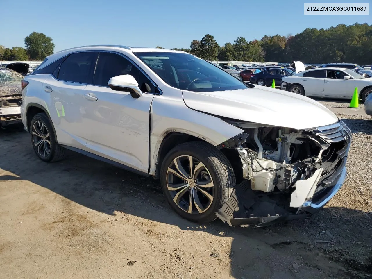 2016 Lexus Rx 350 VIN: 2T2ZZMCA3GC011689 Lot: 77595654