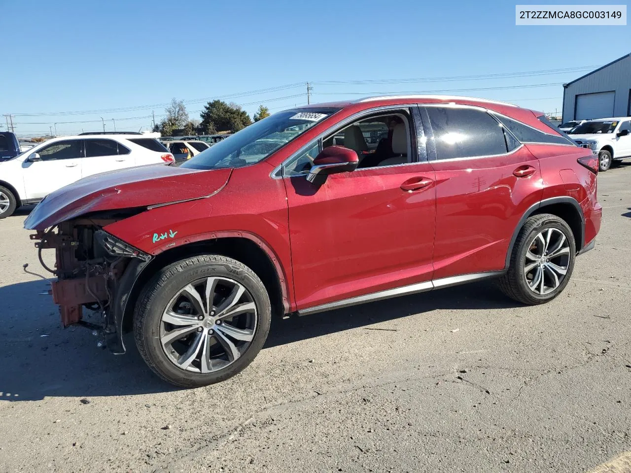 2016 Lexus Rx 350 VIN: 2T2ZZMCA8GC003149 Lot: 79895654