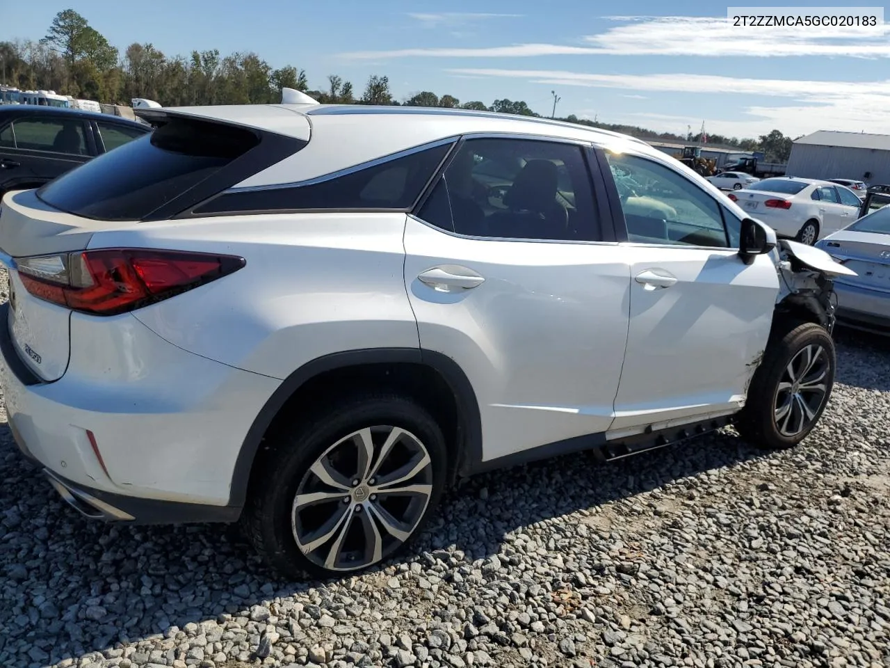 2016 Lexus Rx 350 VIN: 2T2ZZMCA5GC020183 Lot: 80048434