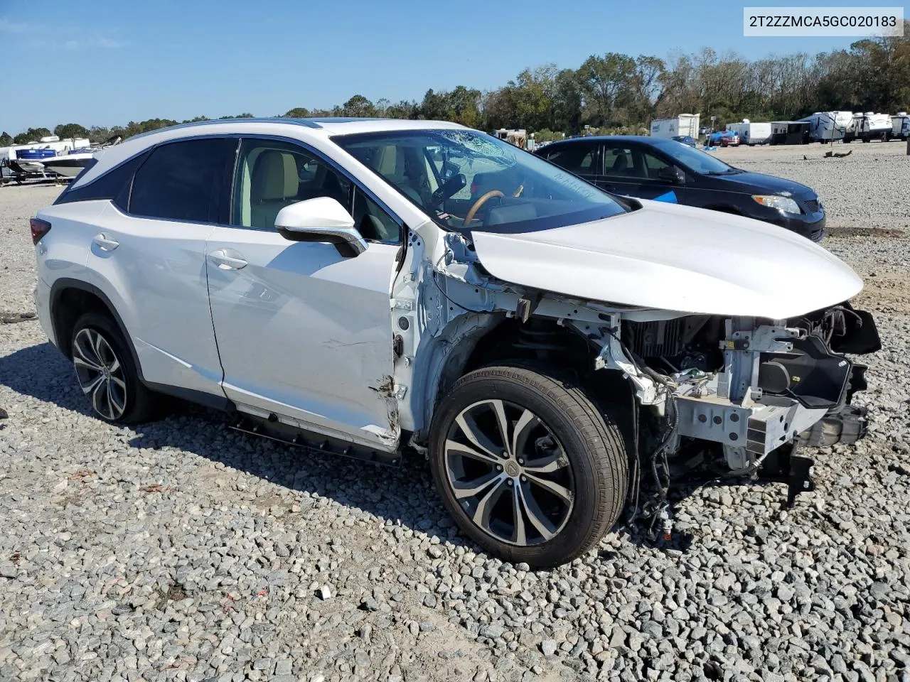 2016 Lexus Rx 350 VIN: 2T2ZZMCA5GC020183 Lot: 80048434