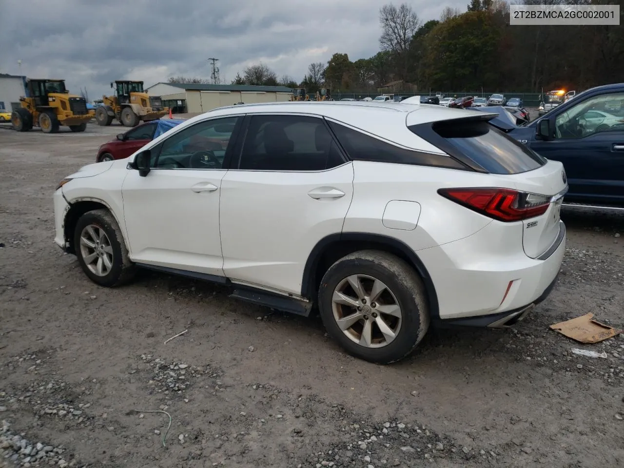 2016 Lexus Rx 350 Base VIN: 2T2BZMCA2GC002001 Lot: 80853034