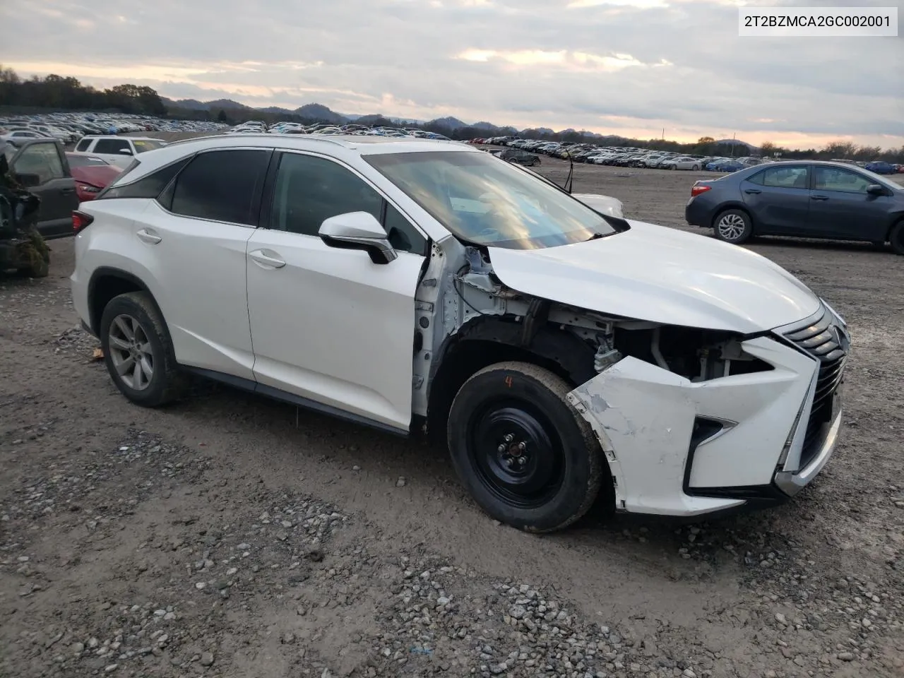 2016 Lexus Rx 350 Base VIN: 2T2BZMCA2GC002001 Lot: 80853034