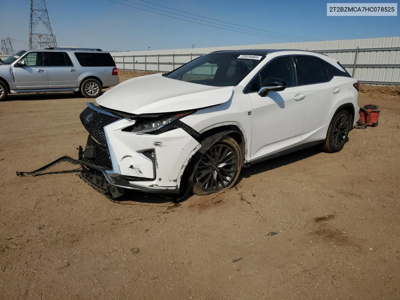 2T2BZMCA7HC078525 2017 Lexus Rx 350 Base