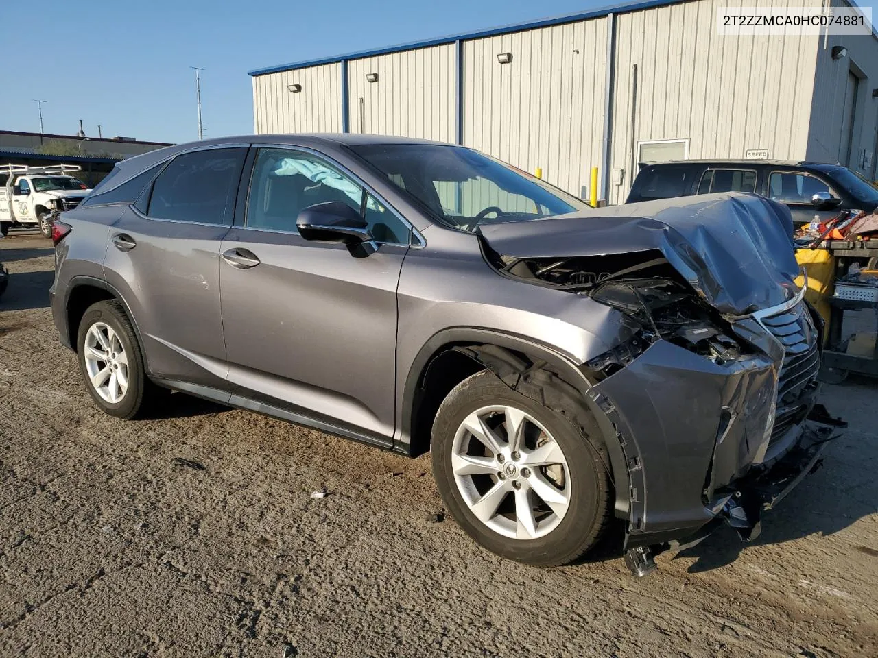 2017 Lexus Rx 350 Base VIN: 2T2ZZMCA0HC074881 Lot: 74817714