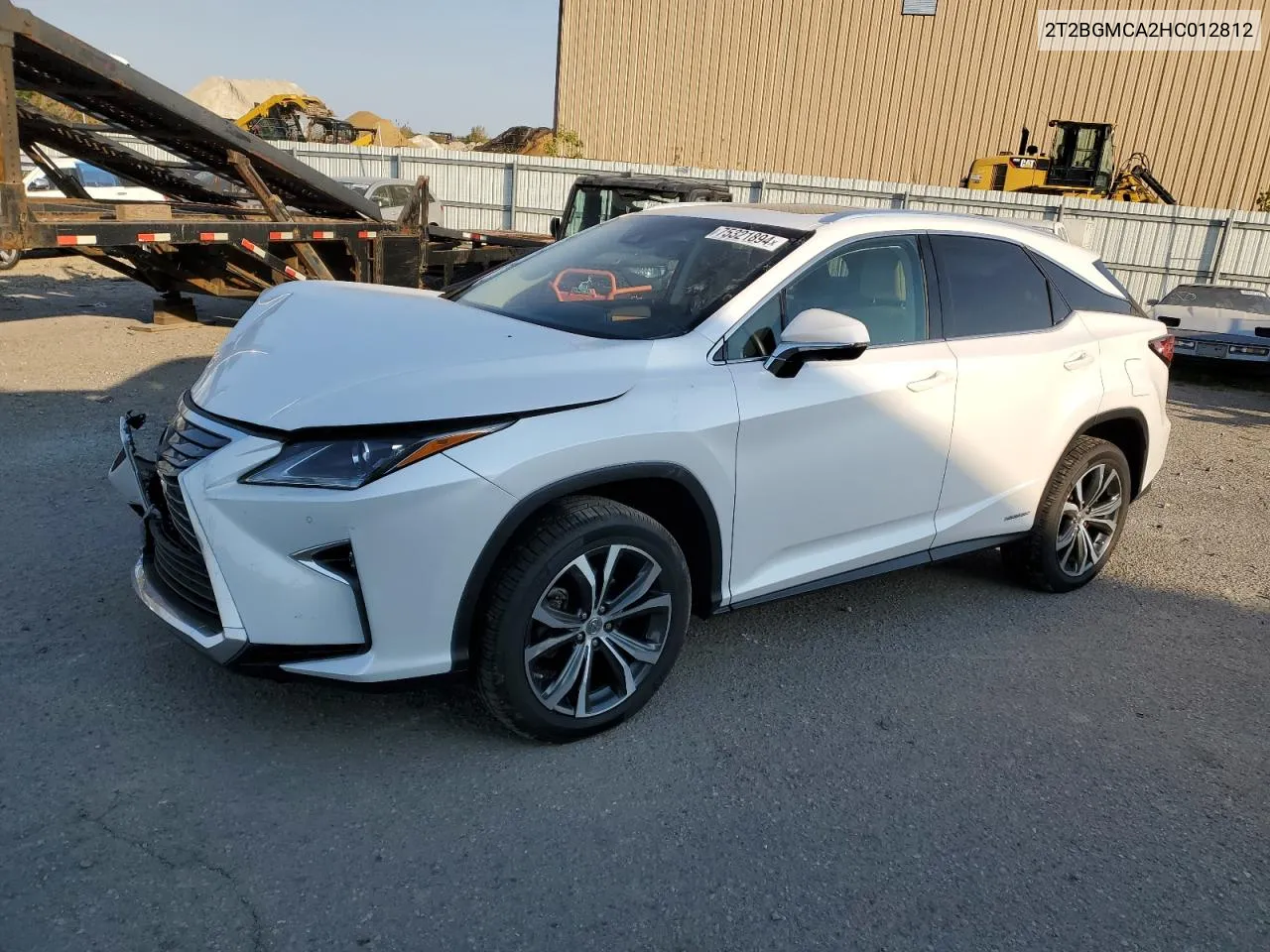 2017 Lexus Rx 450H Base VIN: 2T2BGMCA2HC012812 Lot: 75321894