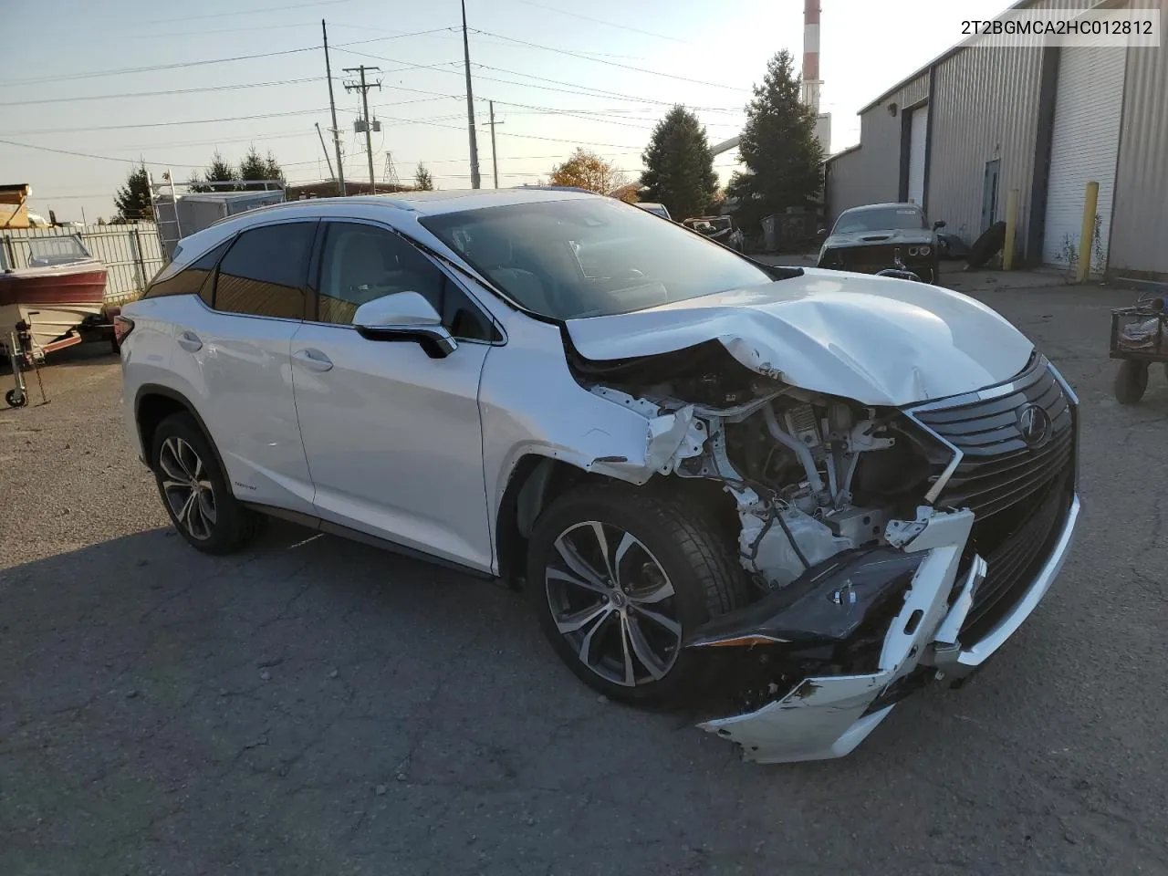 2017 Lexus Rx 450H Base VIN: 2T2BGMCA2HC012812 Lot: 75321894