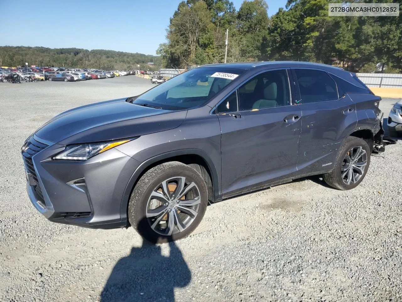 2017 Lexus Rx 450H Base VIN: 2T2BGMCA3HC012852 Lot: 75738544