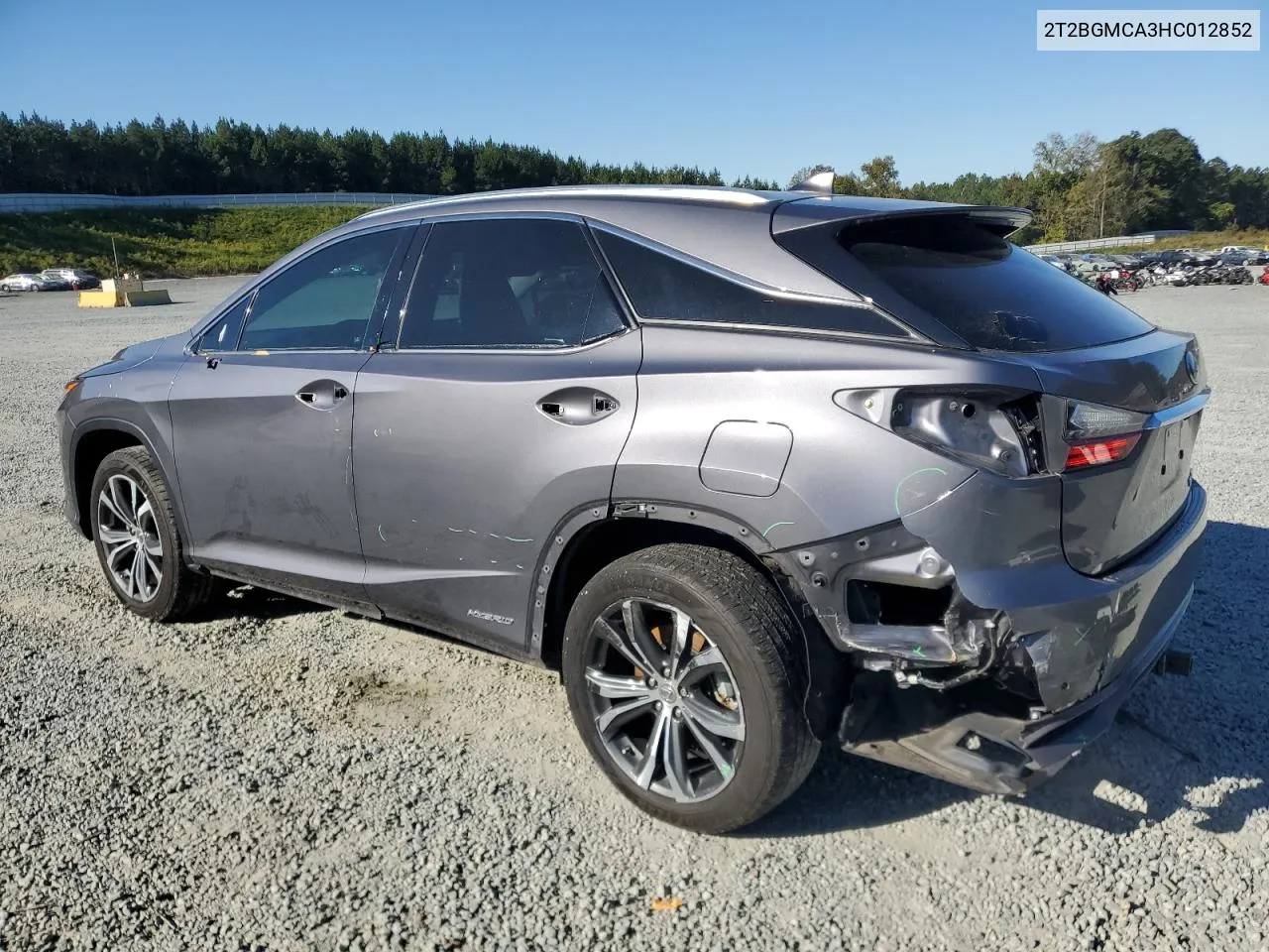 2017 Lexus Rx 450H Base VIN: 2T2BGMCA3HC012852 Lot: 75738544