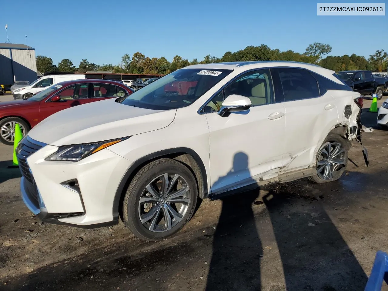 2017 Lexus Rx 350 Base VIN: 2T2ZZMCAXHC092613 Lot: 76406504